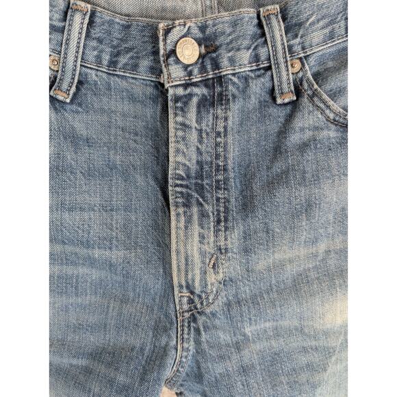 Levis 514 Jeans Mens 36x32 Blue Faded Whiskered Denim Straight Leg Cotton READ - Picture 12 of 16